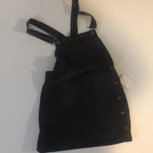 BNWT Free People black denim overall dress